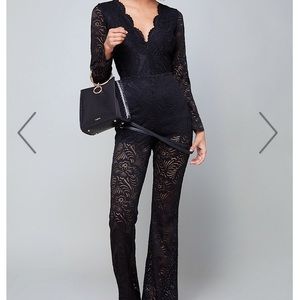 Bebe scallops black jumpsuit